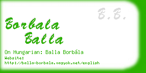 borbala balla business card